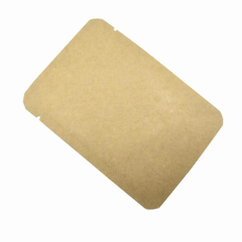 Kraft Paper Outside Vacuum Seal Bags With Foil Inside Open Top Heat Sealable Mylar Pouches For Sample Food Storage, Tear Notches, 4.7x7.1 Inch