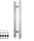 Sliding Barn Door Pull Handle With Installation Tools, Heavy Duty Stainless Steel Push Pull Bar For Wood And Glass Doors, Easy Two Hole Installation, Commercial Grade Door Hardware, 47 Inches Long, Rust Resistant.