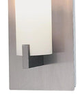 Close-up of Tube Wall Sconce Two Light Brushed Nickel 120 Total Watts 13.25 Inch Tall 4.75 Inch Wide Dimmable Fixture With Included Bulbs G9 Xenon
