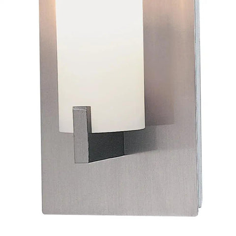 Close-up of Tube Wall Sconce Two Light Brushed Nickel 120 Total Watts 13.25 Inch Tall 4.75 Inch Wide Dimmable Fixture With Included Bulbs G9 Xenon