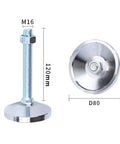 Heavy Duty Leveling Feet For Tables And Workbenches Stainless Steel With Bottom Lip Design For Even Weight Distribution Built To Last For Cabinets Shelving And Garage Workshops M16 x 120mm, D80