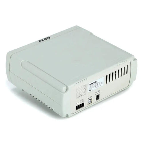 Heavy Duty Kickass Dual Channel DDS Signal Generator Frequency Counter, back view showing USB and power ports.