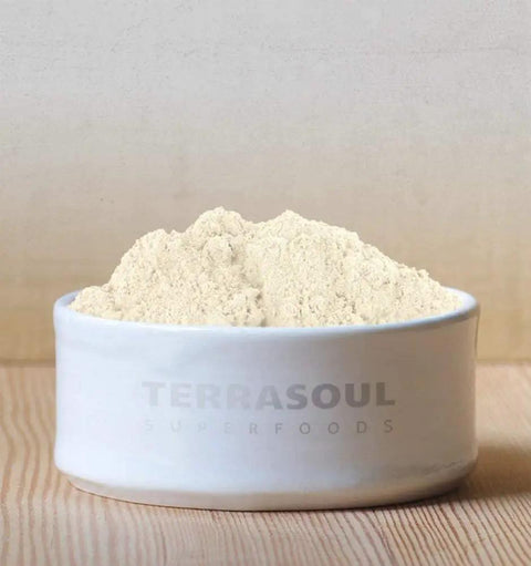 Bowl filled with Organic Almond Flour Fine Texture 2 Lbs Pack Of 2 Grain Free Gluten Free Ideal For Keto Baking Raw Kosher Non GMO Vegan Friendly