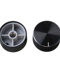 Two Pieces 25x13mm D Rotary Potentiometer Knobs, Metal Black Finish, 6mm Shank Hole, Potentiometer Dial Control For Electronics Projects