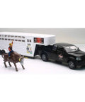 Pickup Truck and Cattle Trailer with Bull and Rider Playset Featuring Realistic Sound Effects for Open Road Rodeo Fun