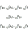 Heavy Duty Grid Saddle Clips For Industrial Flooring Drainage Fasteners 2.55 X 1.14 Inch Galvanized Steel Clamps in a row.
