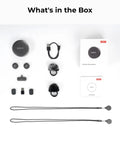 Vox Wireless Microphone System With Dual Lavalier Mics 300 Meter Range 48 KHz 24 Bit USB C shown with components and packaging