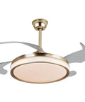 Semokia Ceiling Fan Light with Remote Gold Fan for Bedroom Living Room, metal and acrylic construction with stylish design.