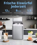 Super Quick Countertop Ice Maker Churns Out Up To 20 Lbs Bullet Ice Daily With A Blazing Six Minute Loop Compact Footprint in kitchen.