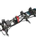 Beefed-Up 450mm 6x6 RC Crawler Chassis Frame Set For 1/10 Axial SCX10 With Front Middle Rear Axles Aluminum Alloy And Carbon Fiber Battery Tray Upgrade For DIY Metal Rig, showcasing full chassis frame with aluminum and carbon build components