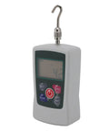 Mini Digital Force Tester 100N Push Pull Gauge With Built In Sensor, Handy Compact Meter For Quick Material Testing And Product Development, Complete Accessories Included, Great For Lab And On The Go Use. handheld digital force tester with hook, front view