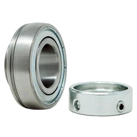 SA208 Insert Bearing 40mm Bore Spherical OD With Eccentric Locking Collar And Lubrication Hole Beefed Up For Heavy Duty Use High Speed Low Noise Long Life Bearings For Extreme Climates And OEM Replacements, steel bearing with set-screw collar