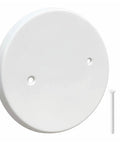 Round Cover Plate For Three And One Half Inch Electrical Box With Two And Three Quarter Inch Screw Distance Blank Metallic Junction Box Cover Floor Outlet Plate Five And One Quarter Inch Diameter One Pack No Fuss Install with screws