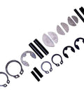 450 Piece Semicircle Key Spring Pin E Clip Kit For DIY Projects And Home Workshop Repairs Versatile Assortment In Sizes 2.5mm To 6mm With Plenty Of Each Size For Your Garage Or Shop, assorted metal clips