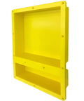 Yellow Recessed Shower Niche With Double Shelves For Shampoo And Toiletries, 16 X 20 X 4 Inch ABS Plastic Organizer