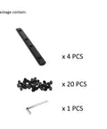 Four Pack 20 Series Aluminum Extrusion T Slot Corner Brackets With Screws Straight Line Connectors For 2040 2020 80 20 Profiles Black
