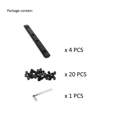 Four Pack 20 Series Aluminum Extrusion T Slot Corner Brackets With Screws Straight Line Connectors For 2040 2020 80 20 Profiles Black