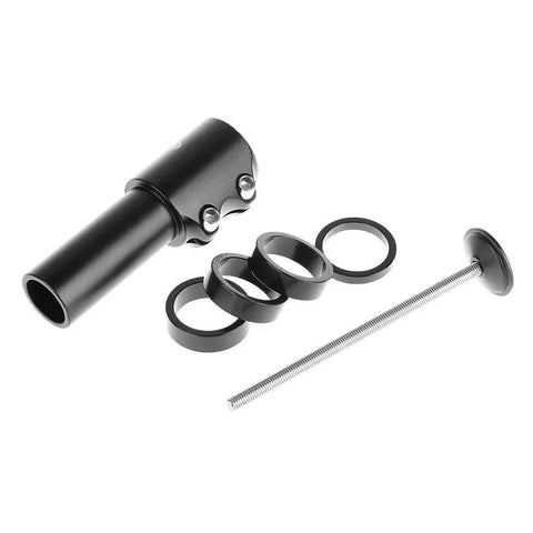 Adjustable Bike Stem Riser And Fork Extender For Mountain Road MTB BMX And Fixie Handles Up To Seventy Millimeter Extension Aluminum Alloy Head Up Adapter With Spacers Easy Install Black