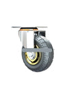 3 4 5 Inch Soft Rubber Furniture Casters With One Way Silent Heavy Duty Brake Wheels For Office Desks And Carts, detailed view