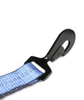 Heavy Duty Snap Hook Ratchet Straps 2 Inch By 114 Inch Axle Tie Down Set With 3300 Pound Safe Working Load 4 Pack Blue close-up