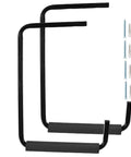 Overhead Garage Storage Hooks Two Pack Ceiling Ladder Rack Wall Mounted Hangers And Organizer For Ladders Lumber Hoses Pipes And Bulky Gear Heavy Duty Must Have Garage Storage Solution with black metal hooks and screws
