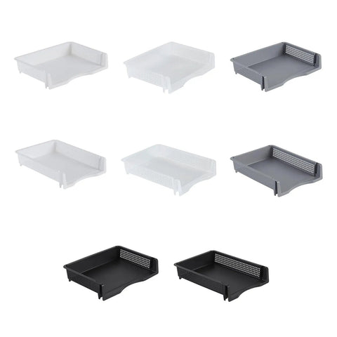Multiple trays from Stackable Paper Letter Tray Desk Organizer Set For Space Saving Mail And File Vertical Or Horizontal Layout Lightweight ABS Construction Easy Assembly Durable Office Desk Organizer For Home Or Office Use in various colors
