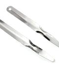 Two Pack Stainless Steel Staple Remover Tools Flat Puller Crowbar Nail Lifter For Office Home And Business Use Easy Grip Arc Handle Heavy Duty Wear Resistant Build For Quick Staples Removal on white background