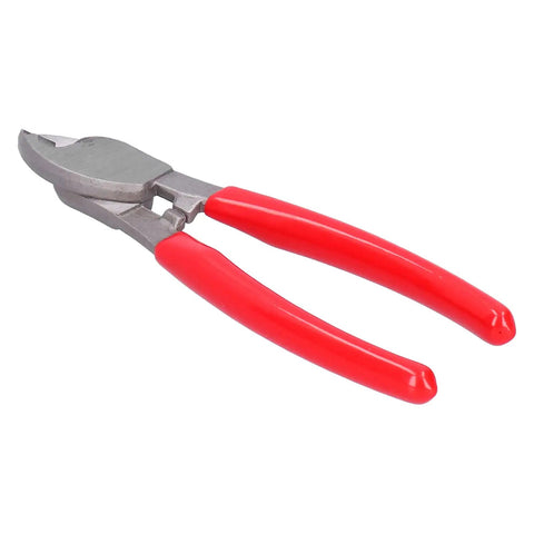 Heavy Duty Manual Cable Cutter For Aluminum And Copper Wires, Ratcheting Insulation Pliers with red handles, side view