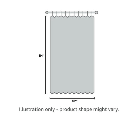 Seriously Insane 3 Layer Soundproof Curtains 84 Inch Blackout Drapes size illustration showing 84" length and 52" width.