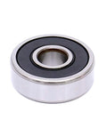 Deep groove ball bearing with double rubber seals, 3/8 x 7/8 x 9/32 in, front view