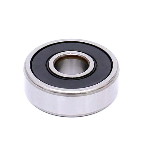 Deep groove ball bearing with double rubber seals, 3/8 x 7/8 x 9/32 in, front view