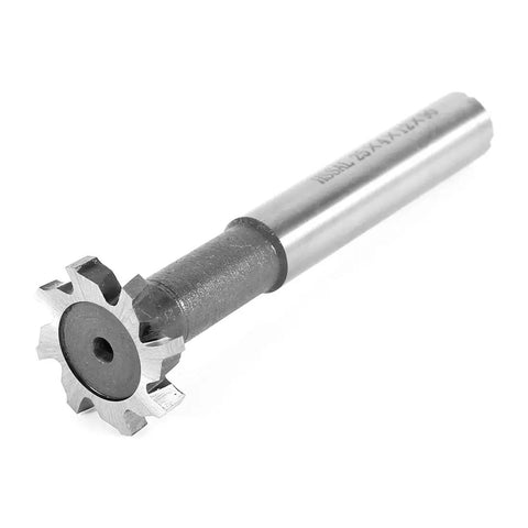 Heavy Duty HSS T Slot End Mill Cutter, Eight Flute Construction Built Tough For Wood And Plastic, One Inch Cutting Width With Four Millimeter Depth, Precision Ground For Slick Grooves, Top Shelf Workshop Staple