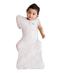Baby in Swaddle Up Transition Bag With Arms Up Design For Easy Arm Out Sleep, Ultra Breathable Cotton Sleep Sack For Spring And Summer, Twin Zip And Zip Off Wings, 0.2 Tog, Light Weight, You Are My Grey, Medium