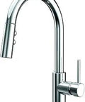 Neo Kitchen Faucet With Pull Down Sprayer In Polished Chrome, Modern Commercial Style Sprayer, 1.8 GPM Flow, High Arc Spout