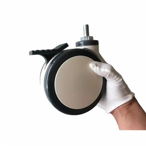 5 Inch Medical Caster Wheels With M12x25 Screw Bearing Brake for Hospital Cart and Hospital Bed, held in hand