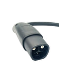 Close-up of Portable EV Charger Extension Cable 48Amp 5Meter Cord 220Volt 1Phase socket end for electric vehicle charging.
