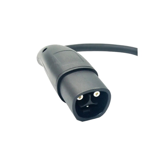 Close-up of Portable EV Charger Extension Cable 48Amp 5Meter Cord 220Volt 1Phase socket end for electric vehicle charging.