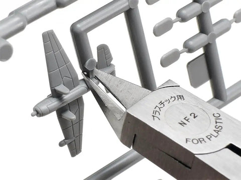 Sharp Pointed Side Cutter For Model Building No 123 trimming plastic airplane model sprue with precision.