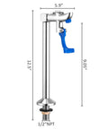 Glass Filler Deck Mount Faucet For Restaurants And Bars, 10 Inch Water Filling Station with 3 Connector Adapter, blue lever