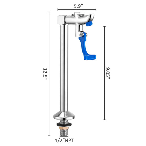 Glass Filler Deck Mount Faucet For Restaurants And Bars, 10 Inch Water Filling Station with 3 Connector Adapter, blue lever