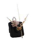 Backwards Clock Movement Kit For DIY Wall Clocks Replacement Accessory with gold hands and black plastic base