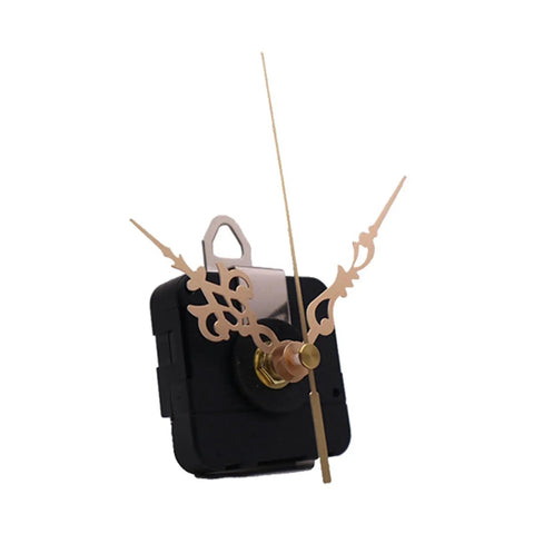 Backwards Clock Movement Kit For DIY Wall Clocks Replacement Accessory with gold hands and black plastic base