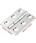 Ten Piece Stainless Steel Flat Cabinet Hinges Set, Rust Resistant, Smooth Swivel, Easy Install, rectangular hinge with dimensions