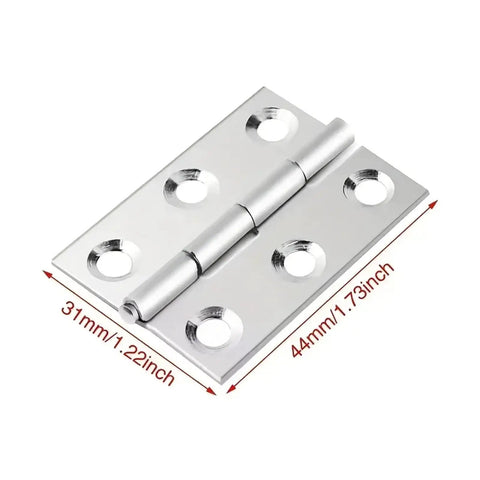 Ten Piece Stainless Steel Flat Cabinet Hinges Set, Rust Resistant, Smooth Swivel, Easy Install, rectangular hinge with dimensions