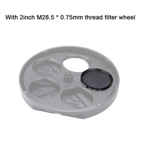 2-inch filter wheel showing Dark Frame Imaging Filter 2 Inch For Astrophotography Keep Night Sky Shots Clean And Pixel Perfect By Blocking Sensor Light Quick Dark Frame Capture To Eliminate Camera Noise And Hot Pixels