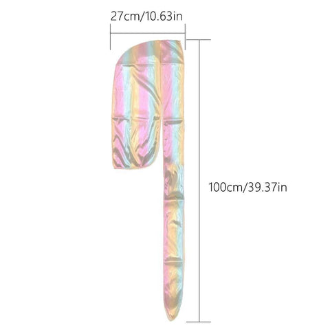 Silky Durag And Bonnet Set For Men And Women, 360 Wave Long Tail Do Rag And Turban Sleep Cap in multicolored fabric with dimensions