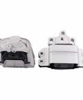 Heavy Duty And Built Tough Engine Motor Mounts Plus Transmission Mount Bracket For VW Beetle Jetta Passat 2.5L 2006 To 2014, showing front and rear views.