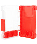 Hex Shank Drill Bit Organizer Case With Quick Release Slots Grab And Go Portable 10 Slot Storage Box in red open position