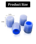 Glow In The Dark Tire Valve Caps Pack Of 12 For Cars, Trucks, SUVs, Motorcycles And Bikes, 0.47in x 0.59in size, fluorescent blue caps