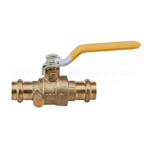 Premium Press Ball Valve With Drain Half Inch Brass Plumbing Valve Heavy Duty Workhorse Lead Free DZR Forged Brass